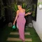 Fashion Halter Ripple Fabric Backless Crossover Sexy Dresses