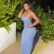 Fashion Halter Ripple Fabric Backless Crossover Sexy Dresses
