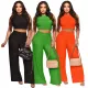 Fashion Vest Wide Leg Pants Stretch Fabric Casual Set