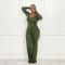 Fashion tight v-neck sexy long sleeve jumpsuit