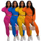 Fashion solid color thickened autumn and winter casual wear suit