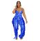 Fashion Printed Fringed Lace Halter Jumpsuit Two Piece Set