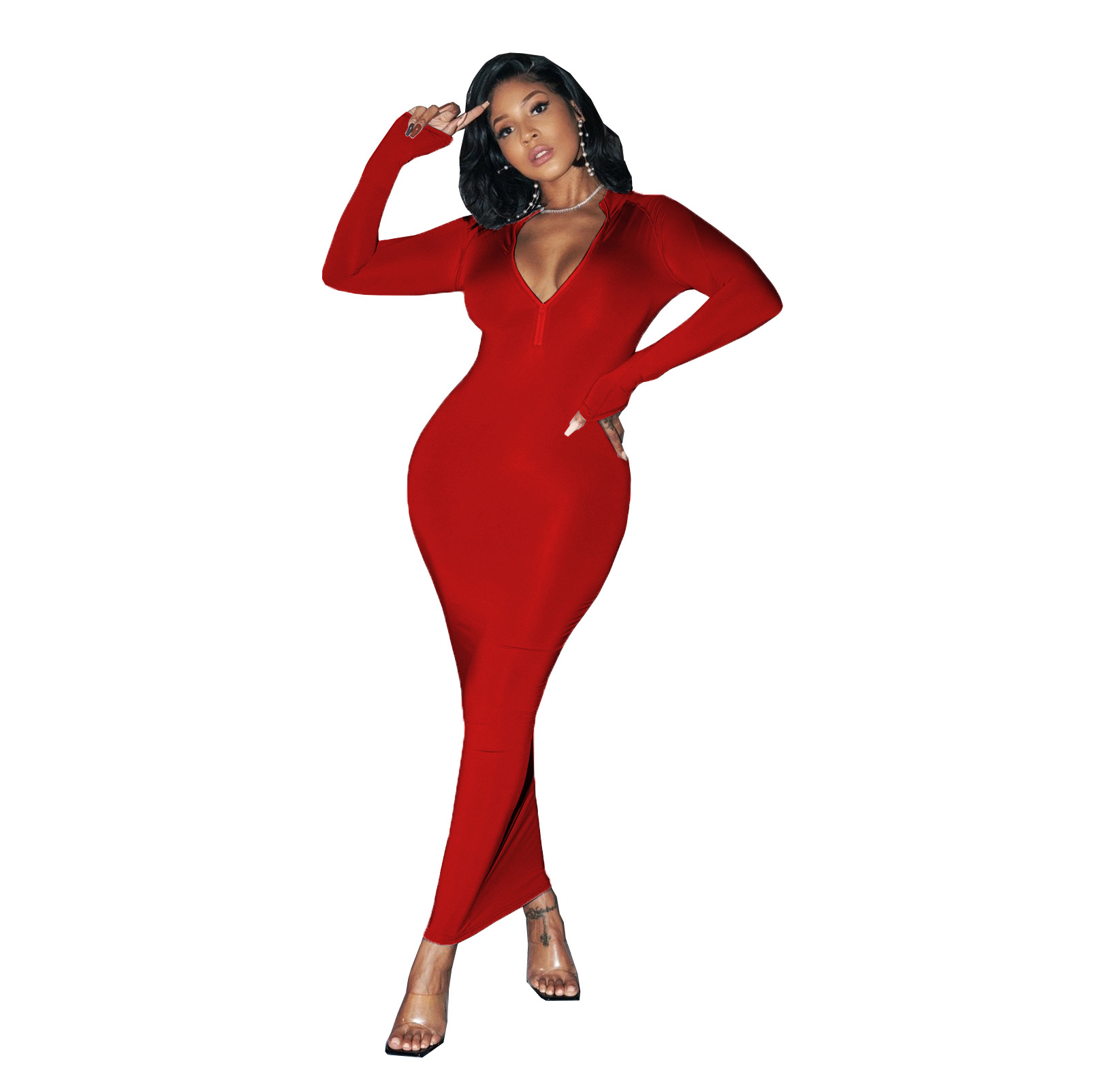 ashion tight sexy one-piece dress