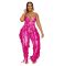 Fashion Printed Fringed Lace Halter Jumpsuit Two Piece Set