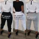 Stylish Monogrammed Sweatshirt Casual Pants