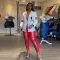 Fashion Plus Size Printed Waist Slim Section Blazer Top
