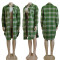 Autumn and Winter New Lapel Pocket Casual Checkered Fashion Coat