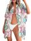 2024 new beach swimsuit with sun protection multi-color printed shirt on top