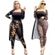 New autumn and winter chain leopard print large hem skirt