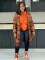 Mid length casual and fashionable European and American classic plaid single breasted woolen coat