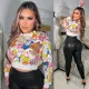 Women's fashion printed long sleeved hoodie for women