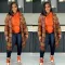 Mid length casual and fashionable European and American classic plaid single breasted woolen coat