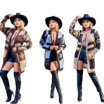 Autumn/Winter Fashion Casual Printed Cardigan Knitted Commuter Sweater 3-color in Stock