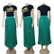 Autumn fashion casual short sleeved set (top+pleated skirt)