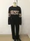 Leopard print patchwork loose sports long sleeved pants set
