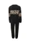 Leopard print patchwork loose sports long sleeved pants set