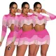 Spring/Summer Fashion Polo Shirt, Woolen Long Sleeve Slim Fit Wrapped Hip Skirt