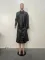 Fashion women's top+half skirt PU two-piece set