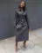 Fashion women's top+half skirt PU two-piece set