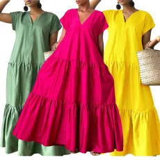 New Multi layered Solid Color Women's Dress