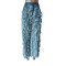 Hot selling fashion ruffled fringe elastic denim pants