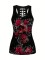 Large round neck hollowed out printed vest and pants two-piece set