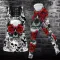 Large round neck hollowed out printed vest and pants two-piece set