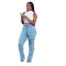 Hot selling fashion ruffled fringe elastic denim pants