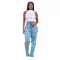Hot selling fashion ruffled fringe elastic denim pants