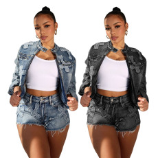 Hot selling embroidered cross shorts stretch set