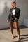 Hot selling embroidered cross shorts stretch set