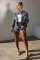 Hot selling embroidered cross shorts stretch set
