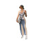 Personalized style sleeveless elastic digital printed skirt