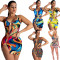 Swimming suit colorful printed dress