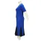 Elegant V-neck cross waisted mesh half sleeved fishtail mid length skirt
