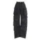 Specially designed for street trendsetters, new fashionable smoky gray patchwork multi pocket workwear pants