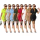 Urban style shirt short sleeved shorts printed two-piece set