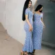 Printed round neck short sleeved waist slimming dress with buttocks wrapped, Sexy little floral fragments