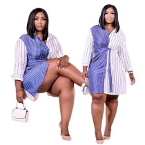 Women's contrasting color fashionable women's dress