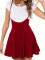 Solid color slim fit versatile oversized strap skirt A-line skirt