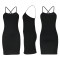 Chest wrap tight backless solid color suspender U-neck dress