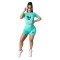 Fashionable spring/summer tight fitting sports two-piece set with exposed navel