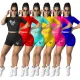 Fashionable spring/summer tight fitting sports two-piece set with exposed navel