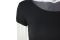 Solid color U-neck patchwork slim fit summer knitted short sleeved t-shirt for women