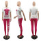 New casual temperament slim fit set, fashionable and trendy printed two-piece set