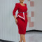 Fashionable and Elegant Hip Wrap OL Professional Tongle African Dress + belt  3COLOR