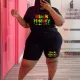 Alphabet printed women's oversized set, two-piece set