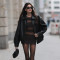 Fashionable street photography sexy temperament long sleeved hip wrap skirt