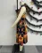Printed waistband lapel doll neck mid length dress