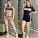 Summer new cotton style commuting short sleeved shorts set